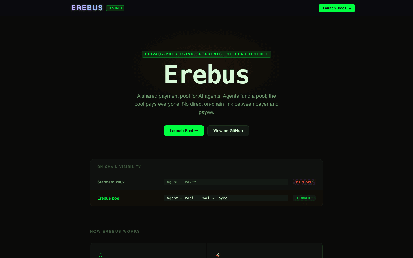 Erebus homepage preview